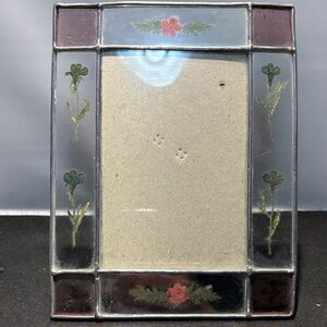 Floral Stained Glass Picture Frame